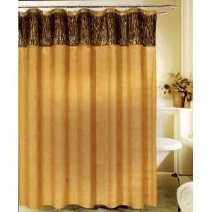  Taupe Zebra Animal Flock Shower Curtain