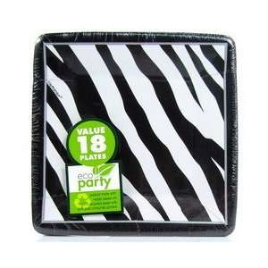  Party Supplies plate 7 square zebra md ct: Toys & Games