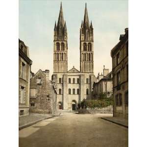  Vintage Travel Poster   St. Etienne church Caen France 24 