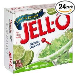 Jell O Gelatin Dessert, Margarita, 3 Ounce Boxes (Pack of 24)  