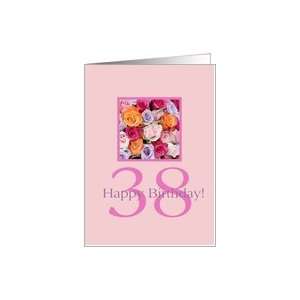  38th birthday colorful rose bouquet Card: Toys & Games