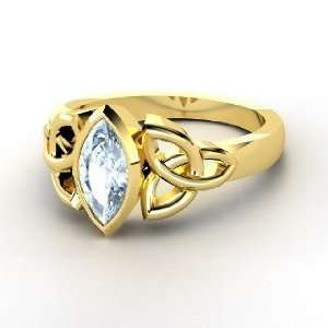  Caitlin Ring, 14K Yellow Gold Ring with Aquamarine 