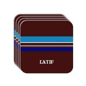 Personal Name Gift   LATIF Set of 4 Mini Mousepad Coasters (blue 