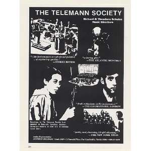 1986 The Telemann Society Booking Print Ad (Music Memorabilia) (50466)