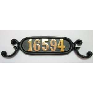  Hampton Mailbox Address Plate with Brass Numbers: Home 