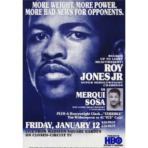  Roy Jones Jr. Vs Merqui Sosa Movie Poster (11 x 17 Inches 