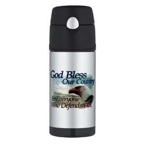   Travel Water Bottle God Bless Our Country and Everyone Who Defends Her