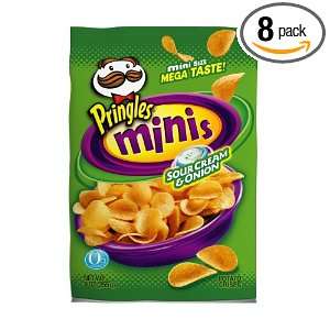 Pringles Mini Potato Crisps, SourCream and Onion, 9 Ounce Bags (Pack 
