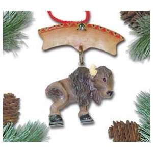  Personalized Bison Christmas Ornament   Wampum Buffalo 