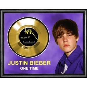  Justin Bieber One Time Framed Gold Record A3: Musical 