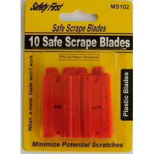  10 Plastic Double Edged Razor Scraper Blades / Safe Scrape 