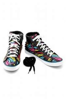  Punkrose Rainbow Zebra Stripe High Top Sneakers: Shoes