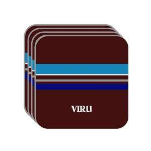 Personal Name Gift   VIRU Set of 4 Mini Mousepad Coasters (blue 