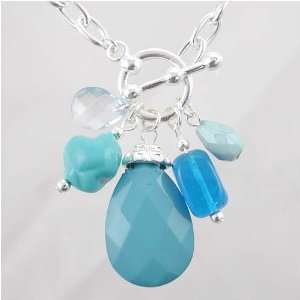   Toggle Bracelet with Blue Beads, #11100: Silver Jewelry: Jewelry