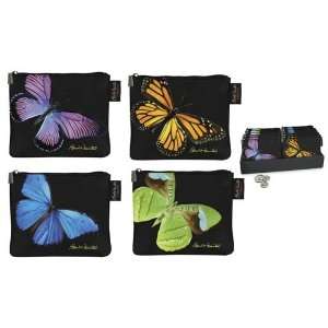  Pack Of 2  Best Quality Coin Purse Zip Top Butterfly with Display 
