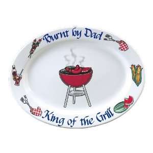  Red BBQ 16.5 inch Platter for Dad: Kitchen & Dining