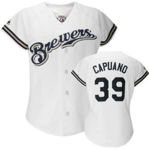  Chris Capuano Majestic Replica Milwaukee Brewers Womens 