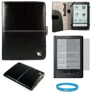 Leather Executive Book Style Protective Folio Case Cover for Sony PRS 