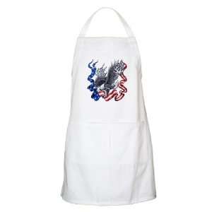  Apron White Eagle With Flaming Wings Carrying Piece Of US 