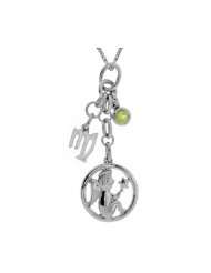 Sterling Silver Peridot Multi Charm Virgo Pendant, 18