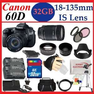   with Canon EF S 18 135mm Lens + Huge 32GB Lens Accessory Kit Package