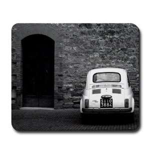 Old Fiat 500 in Tuscany Italy Mousepad by CafePress:  