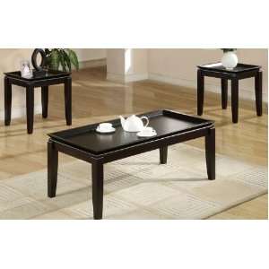   Coffee Table Set in Black Finish PDS F30175: Furniture & Decor