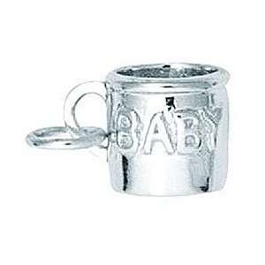  Baby Cup 3D Babys First Mug Sterling Silver Charm 