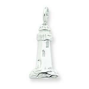  Sterling Silver Lighthouse Charm: Jewelry