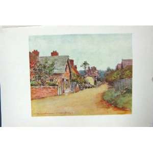   COLOUR PRINT c1920 STREET VIEW SONNING HOUSES ENGLAND: Home & Kitchen