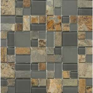   13 Stone and Glass Mosaic Pattern Blend in Romano: Home Improvement