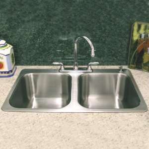 Aline by Advance Tabco SS 2 3321 10RE Kitchen Drop In Sink Double Bowl 