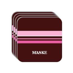 Personal Name Gift   MASKE Set of 4 Mini Mousepad Coasters (pink 