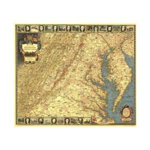 Historic and Scenic Reaches Of The Nations Capital Map 1939 Giclee 