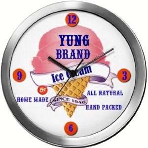  YUNG 14 Inch Ice Cream Metal Clock Quartz Movement 