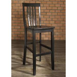  School House Bar Stool in Black Finish with 30 Inch Seat 