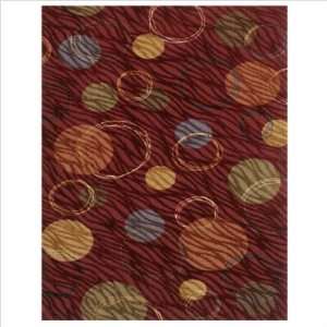  Centre Street Hemisphere Red Contemporary Rug Size 5 x 8 
