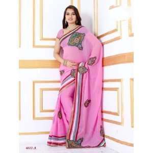  Designer Crushed Georgette saree with Dhupian stripes 