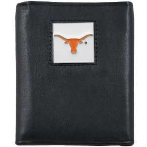  Texas Longhorns Black Tri fold Leather Executive Wallet 