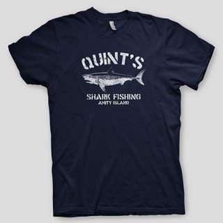 QUINTS SHARK FISHING Jaws Amity Island Brody Orca Spielberg T Shirt 
