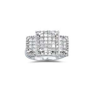  3.20 Cts Diamond Ring in 14K White Gold 9.5: Jewelry