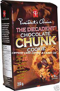 PRESIDENTS CHOICE DECADENT CHOCOLATE CHUNK COOKIES 350g  