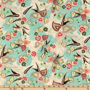  44 Wide Moda Blush Adore Charmed Teal Fabric By The Yard 