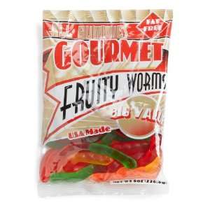 All Gummies Gourmet Fruity Worms, Assorted Colors, 8 Ounce Bag:  