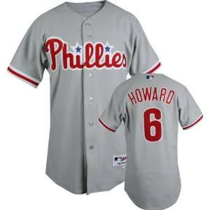 : Ryan Howard Majestic MLB Road Grey Authentic Philadelphia Phillies 