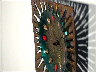 Abgefahrene Künstler Emaille Uhr aus Italien 50er 60er  