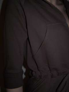 NORMA KAMALI EVERLAST french terry hoodie dress brown  