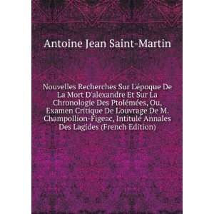  Annales Des Lagides (French Edition): Antoine Jean Saint Martin: Books