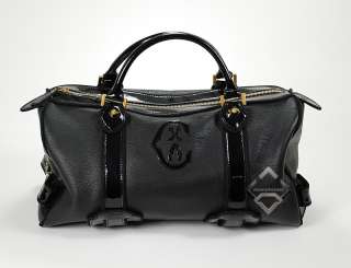 Charriol Sale Prague Large Black Leather / Patent Bag  