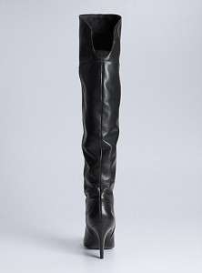 GUESS BLack Leather Over the Knee Boots Shoes RISELAN Womens 7.5 38 